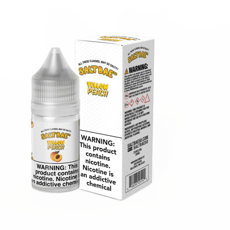 Salt Bae 50 E-Liquid Yellow Peach Salt by Salt Bae 50 - 30mL - Ejuice  Resellers #1 Vape Store