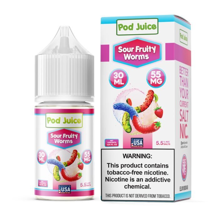 Sour Fruity Worms by Pod Juice Salt - 30mL - Image 1